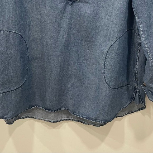 凸
J. Jill Women Shirt Size M Lightweight Chambray Tunic Long Sleeve Button Down - Picture 9 of 10
